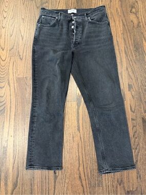 Agolde Women's Washed Black Straight Leg Jeans